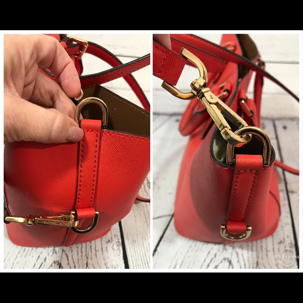 Michael Kors Red Tote Purse AUTHENTIC - Picture 5 of 8